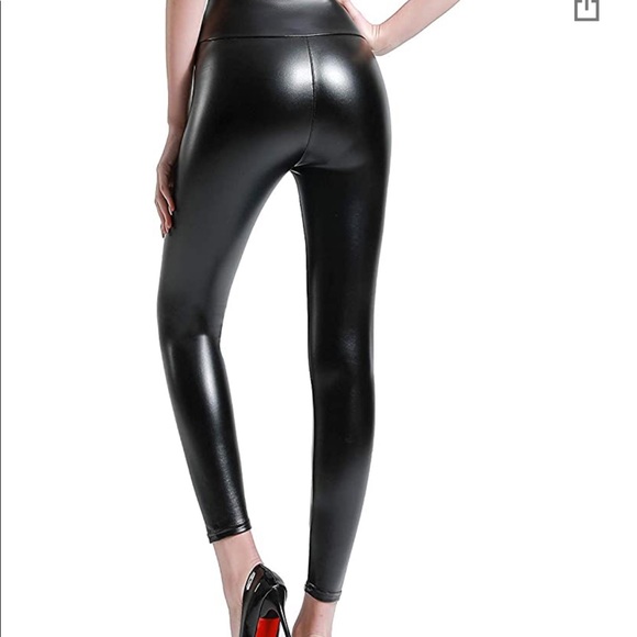 Tagoo Women's Stretchy Faux Leather Leggings Pants - Picture 4 of 5